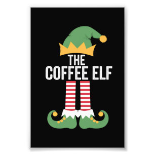 Kaffee-Elfen-Familien-Matching-Gruppe Weihnachten Fotodruck