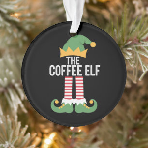 Kaffee-Elfen-Familien-Matching-Gruppe Weihnachten Ornament