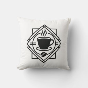 Kaffee-Emblem-Kissen Kissen