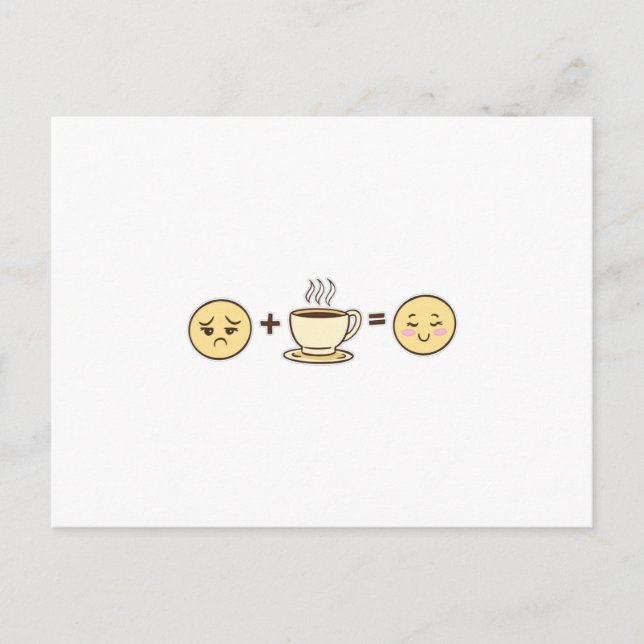Kaffee Emojis müde Emoji + Kaffee = ein glückliche Postkarte (Vorderseite)