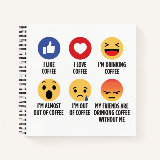 Kaffee Emojis Notizbuch (Vorderseite)