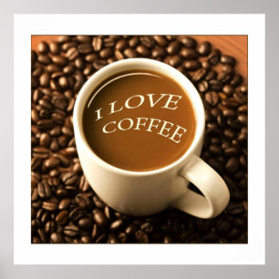 Kaffee-Entwurfs-Plakat/Druck 24x24 Poster