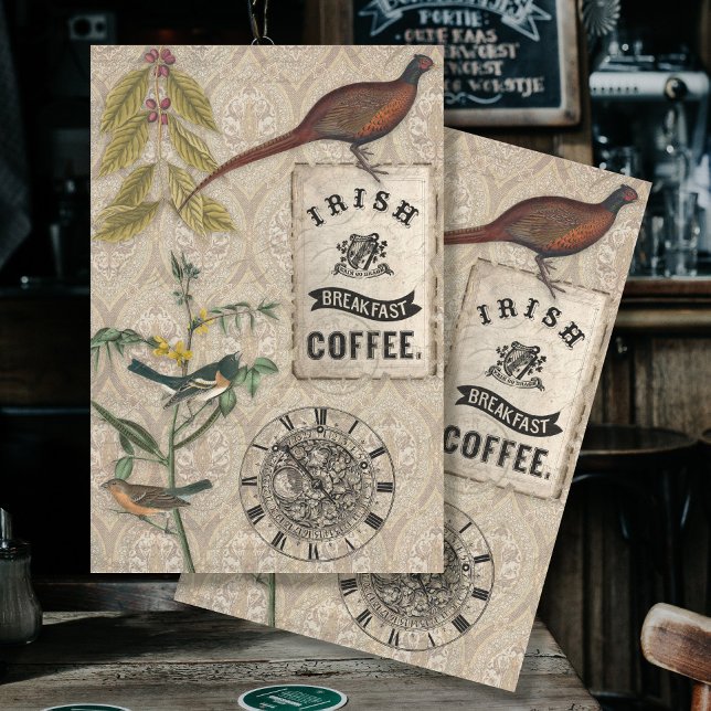 Kaffee Ephemera Bird Pheasant Masculine Decoupage Seidenpapier (Von Creator hochgeladen)