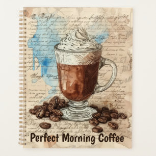 Kaffee Ephemera Wasserfarbe Collage Planer