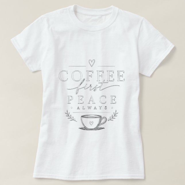 Kaffee erste Liebe T-Shirt (Design vorne)