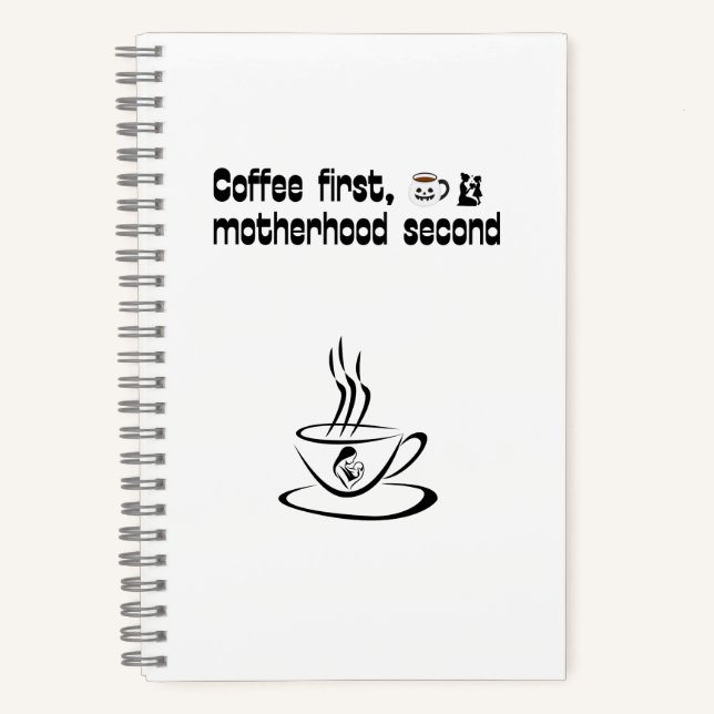 Kaffee Erste Mutterschaft Zweite - Fette Typografi Notizbuch (Vorderseite)