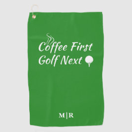 Kaffee erster Golfplatz Nächster Spaß Angebot Golfhandtuch
