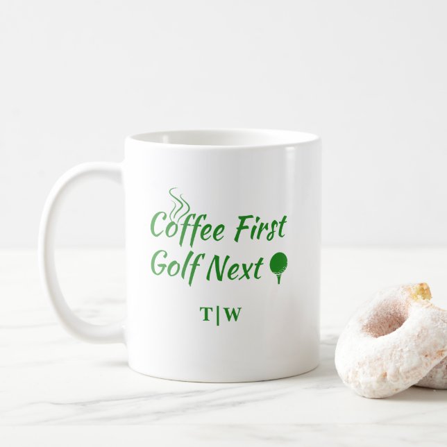 Kaffee erster Golfplatz Nächster Spaß Angebot Kaffeetasse (Mit Donut)