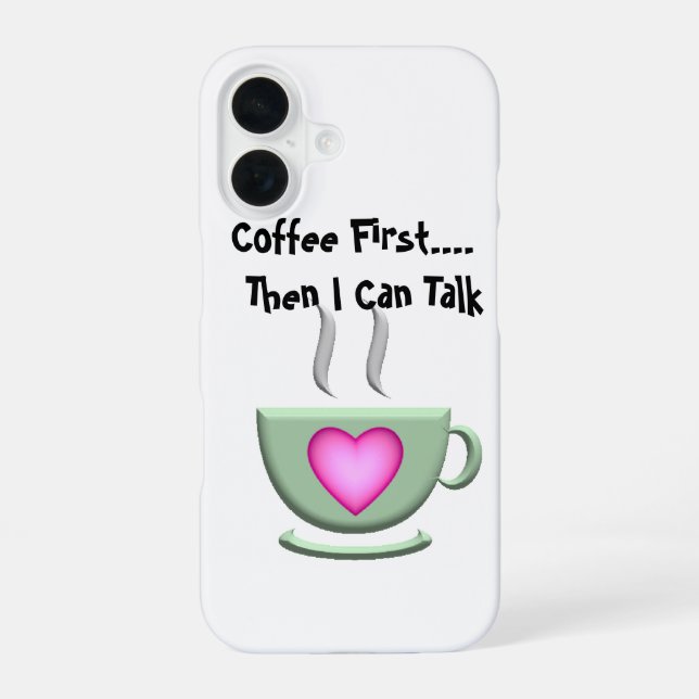 Kaffee Erster iPhone-Gehäuse iPhone 16 Hülle (Rückseite)
