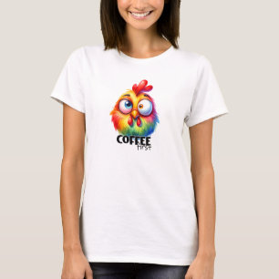 Kaffee erstes niedliches Huhn T-Shirt