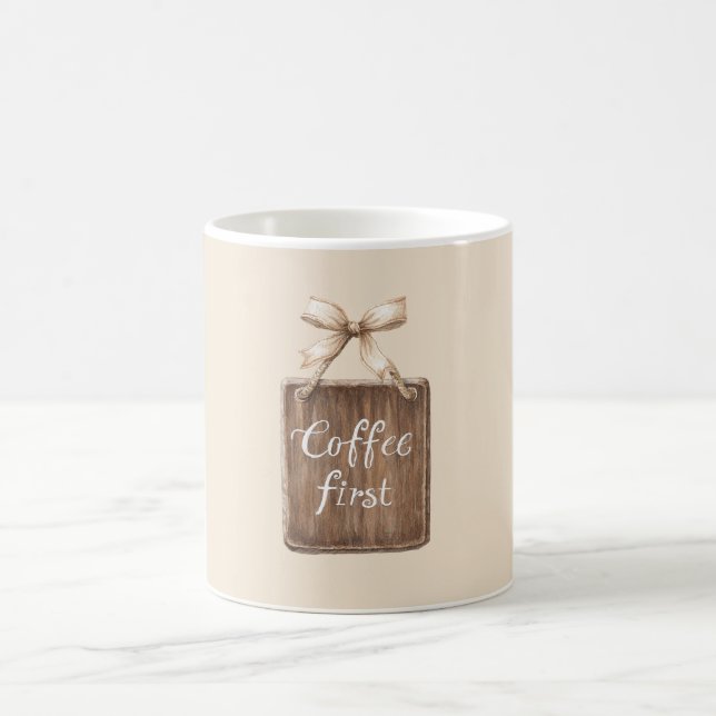 Kaffee Erstes Zeichen Bogen Kaffeetasse (Mittel)