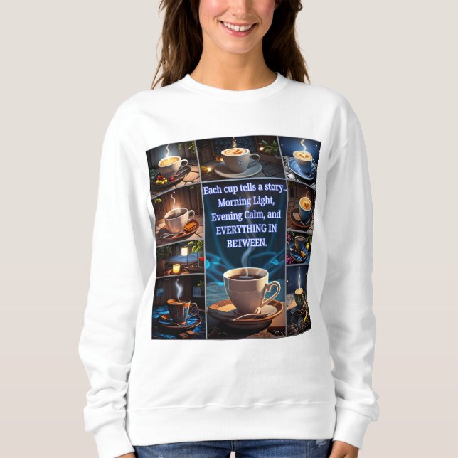 Kaffee erzählt eine Geschichte Sweatshirt (Vorderseite)