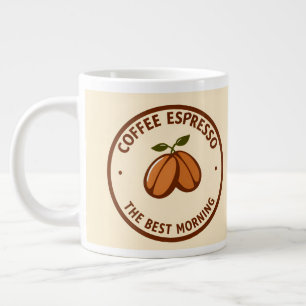 Kaffee-Espresso-Etikett mit morgendlichem Design Jumbo-Tasse