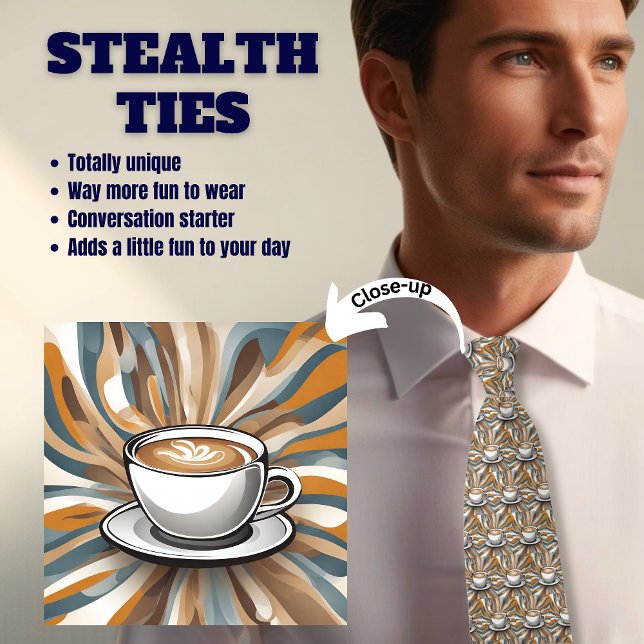 Kaffee Espresso Lover's Stealth Neck Tie Krawatte (Von Creator hochgeladen)