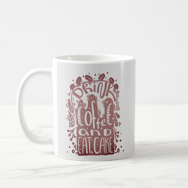 Kaffee essen Kuchen trinken Kaffeetasse (Links)