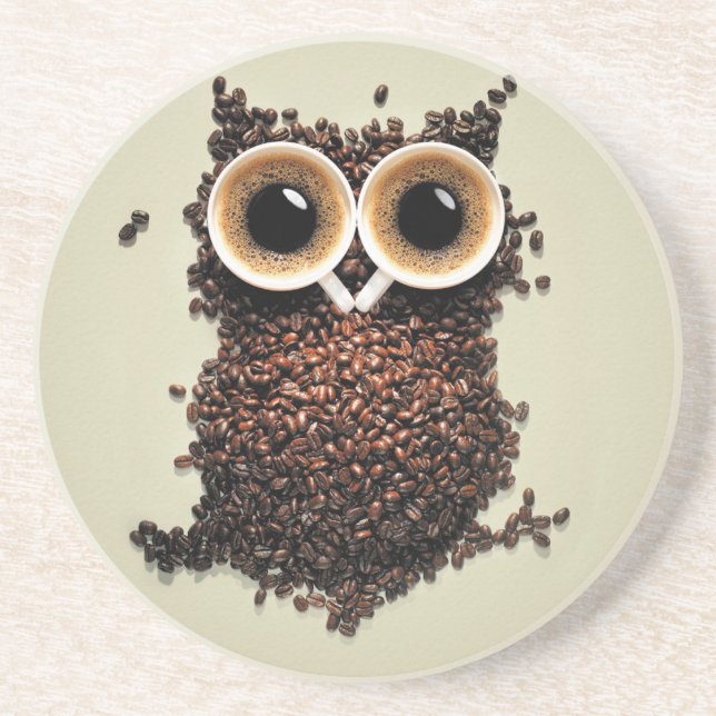 Kaffee-Eule Untersetzer (Vorne)