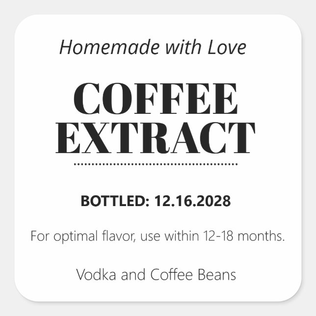 Kaffee-Extrakt Modern Label Aufkleber ZEX_001f (Vorderseite)
