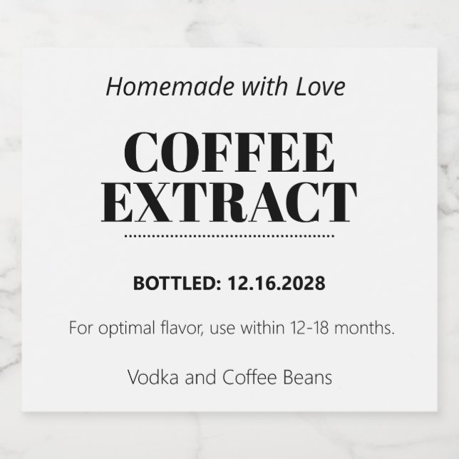 Kaffee-Extrakt Modern Label Aufkleber ZEX_001f (Einzelnes Label)