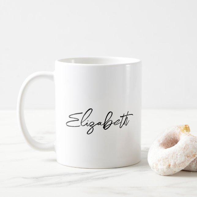Kaffee-Fehler Elegante Vorlage für Ihren Skriptnam Kaffeetasse (Mit Donut)