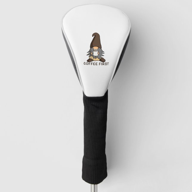Kaffee First Magic Java Gnome Brown Garden Gnome Golf Headcover (Vorderseite)
