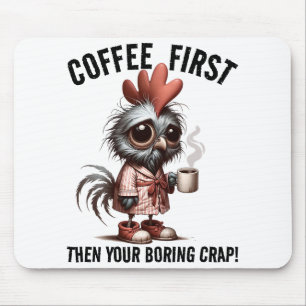 Kaffee First Meme Mousepad