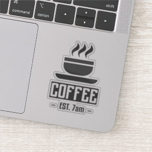 Kaffee-Fix-Aufkleber am Morgen Aufkleber