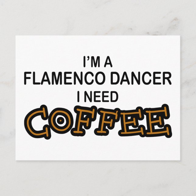 Kaffee - Flamenco Postkarte (Vorderseite)