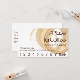 Kaffee-Fleck-Logo-Getränk-Durchschlags-Held Treuekarte