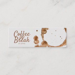 Kaffee-Fleck und Bohnen Mini Visitenkarte