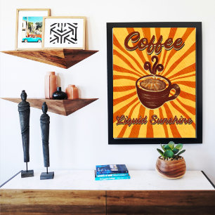 Kaffee Flüssiger Sonnenschein Retro Poster-Vintage Poster