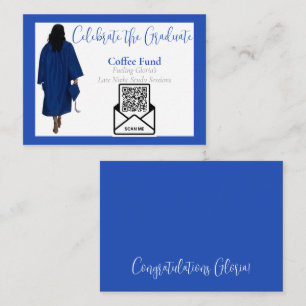 Kaffee-Fonds-Abschluss-QR-Code-Einlegekarte Blau Begleitkarte