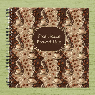 Kaffee Frische Ideen hier gebraut Vintage-Look-Caf Notizbuch