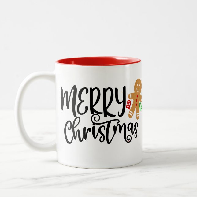 Kaffee Frohe Weihnachten Cookie Dekoration Tasse (Links)