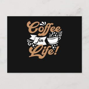 Kaffee für das Leben Kaffeedesign Postkarte