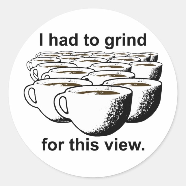 Kaffee für diese Ansicht Runder Aufkleber (Vorderseite)