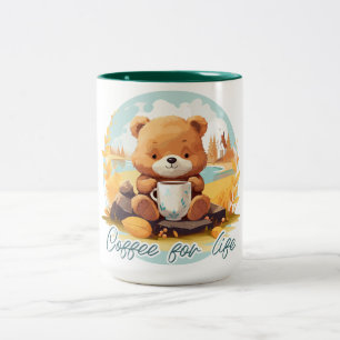 Kaffee fürs Leben Zweifarbige Tasse