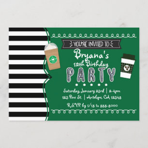 Kaffee Geburtstagsparty Teen Einladungen
