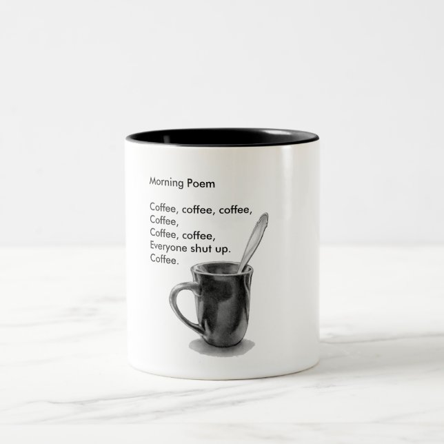 Kaffee-Gedicht, Spaß, Liebe-Kaffee, Tasse im (Mittel)