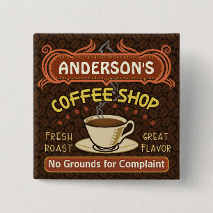 Kaffee-Geschäft mit der Tasse schaffen Ihr eigene Button