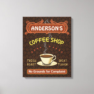 Kaffee-Geschäft mit der Tasse schaffen Ihr eigene Leinwanddruck