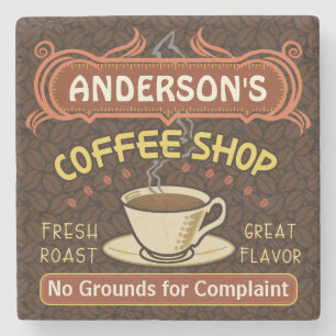 Kaffee-Geschäft mit der Tasse schaffen Ihr eigene Steinuntersetzer