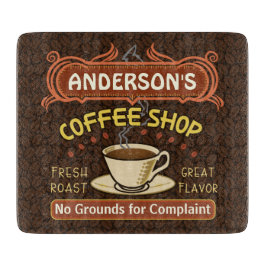 Kaffee-Geschäft mit der Tasse schaffen Ihr eigenes Schneidebrett