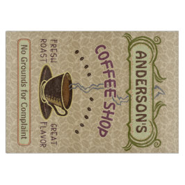 Kaffee-Geschäft mit Schale schaffen Ihr eigenes Schneidebrett