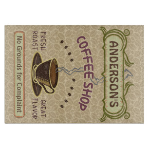 Kaffee-Geschäft mit Schale schaffen Ihr eigenes Schneidebrett