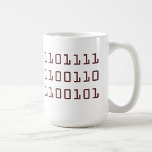 Kaffee geschrieben in Tasse des binären Codes