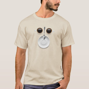 Kaffee Gesicht zwei Tassen Kaffee T-Shirt