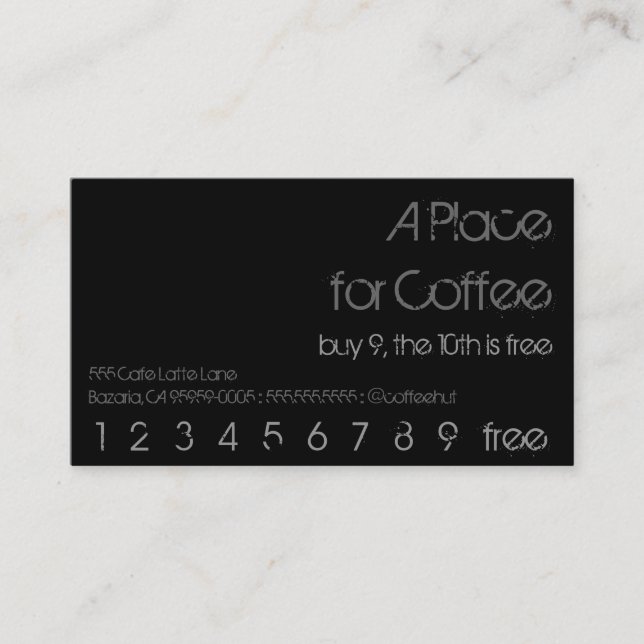 Kaffee-Getränk-Durchschlags-Held Treuekarte (Vorderseite)