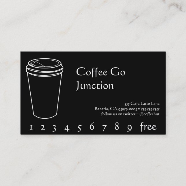 Kaffee-Getränk-Punch/Loyalty-Card Treuekarte (Vorderseite)