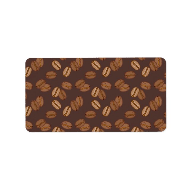 Kaffee Getreide Beans Dark Roast Brown Koffein Adressaufkleber (Vorne)