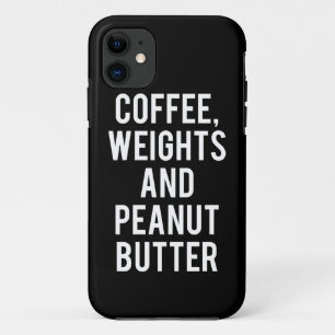 Kaffee, Gewichte und Erdnussbutter - Witzige Neuhe Case-Mate iPhone Hülle